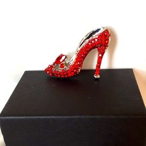 🍏50% OFF/3+...Rhinestone Red High Heel Brooch
